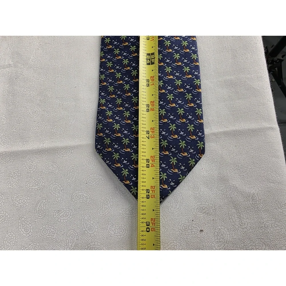 Jos A Bank Mens Tie Palm Trees 58x4 Beachy Resort Silk USA Classic Staple Office